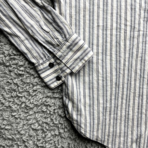 Vince Button Up Shirt Womens Small Oversized Boxy Striped Long Sleeve - Picture 2 of 9